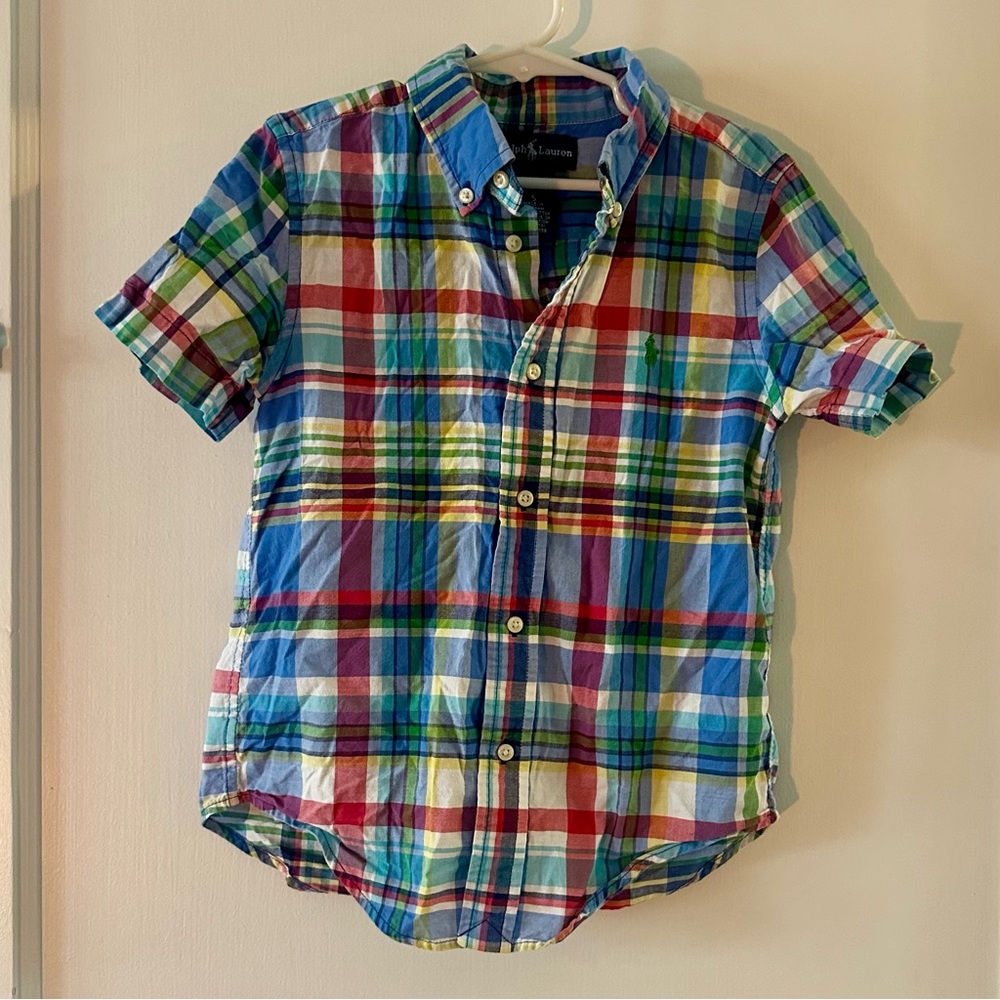 Polo Ralph Lauren boy's plaid short-sleeve shirt